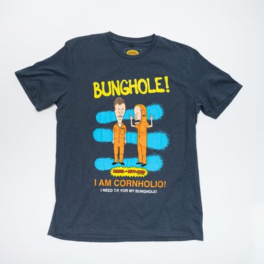 POLERA HOMBRE BEAVIS AND BUTT-HEAD BUNGHOLE AZUL MARINO - 1