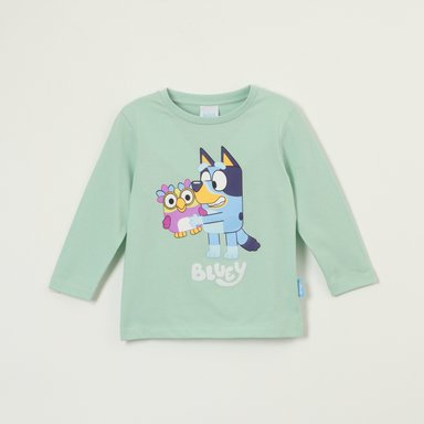 POLERA MANGA LARGA NIÑO PELUCHE VERDE BLUEY - 1
