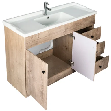 MUEBLE VANITORIO DOMSA 120CM WOOD B120PH-W (NO INCLUYE CUBIERTA) - 3
