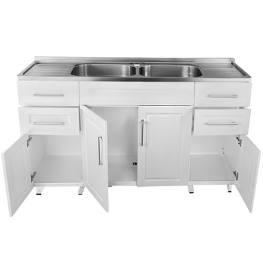 KIT MUEBLE LAVAPLATOS DOMSA 150CM BLANCO PVCP150 - 2