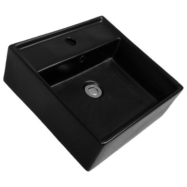 LAVAMANOS DOMSA BE5028-N SOBREPONER /42 X 41 X 15 CM CERÁMICA NEGRO - 5
