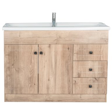 KIT MUEBLE VANITORIO DOMSA NOGAL B120PH-WOOD+F-120 / 120X80X47CM - 1