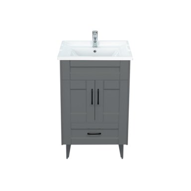 KIT MUEBLE VANITORIO DOMSA GRIS 50SK-G+F-50 / 50X80X40CM - 1