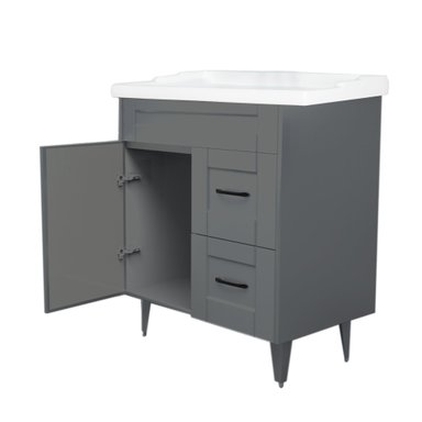 KIT DOMSA MUEBLE VANITORIO GRIS 70SK-G + F-70/70 X 80 X 47 CM - 4