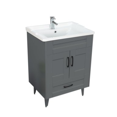 KIT MUEBLE VANITORIO DOMSA GRIS B60SK-G+F-60 / 60X80X47CM - 2