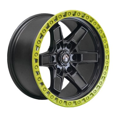 SET 4 LLANTA S17X9 6X139 ET-12 KICKER6 MB-LY-BR - 1