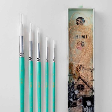 HIMI - MIYA LITTLE BIRD SET DE 5 PINCELES ACUARELA VERDE - 6