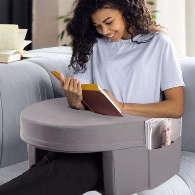 COJÍN NEWO LECTURA NOTEBOOK ALMOHADA REPOSA BRAZOS CAMA GRIS - 2