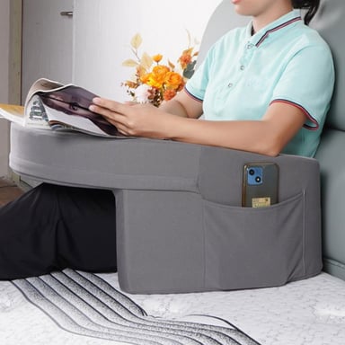 COJÍN NEWO LECTURA NOTEBOOK ALMOHADA REPOSA BRAZOS CAMA GRIS - 7