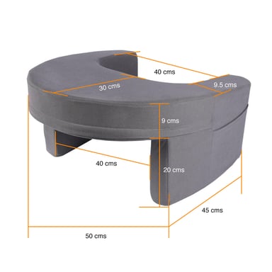 COJÍN NEWO LECTURA NOTEBOOK ALMOHADA REPOSA BRAZOS CAMA GRIS - 8