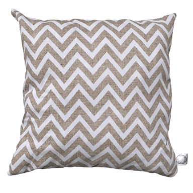 COJÍN ELIZABETH PEPER DECORATIVO DISEÑO ZIGZAG RELLENO 45 X 45 CM BEIGE CREMA BLANCO - 1
