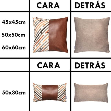 FUNDA COJÍN ELIZABETH PEPER DECORATIVO DISEÑO LINO OSCURO 50 X 30 CM BEIGE - 4