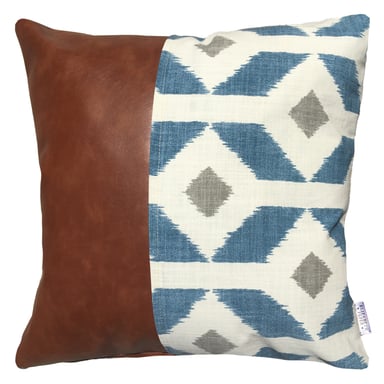 COJÍN ELIZABETH PEPER PACK 4 DECORATIVOS ECOCUERO 45 X 45 CM AZUL - 2