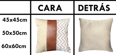 COJÍN ELIZABETH PEPER PACK 4 DECORATIVOS ECOCUERO ZIGZAG 50 X 50 CM CREMA - 4