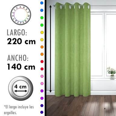 SET DE CORTINAS BLACKOUT 2 PAÑOS DE 140 X 220 CM VERDE - 4