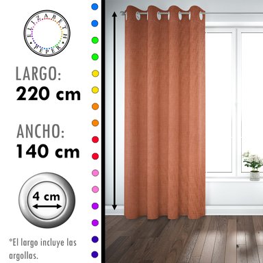 SET DE CORTINAS BLACKOUT 2 PAÑOS DE 140 X 220 CM NARANJA - 4