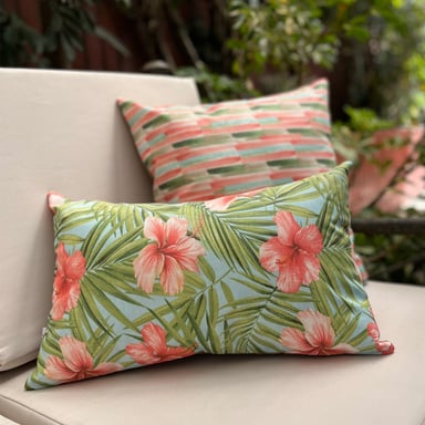 FUNDA COJÍN DECORATIVO DISEÑO PINCELES ROSA VERDE 50X50 - 5
