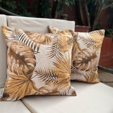 COJIN DECORATIVO DISEÑO MONSTERA OTOÑO 45X45 RELLENO - 2