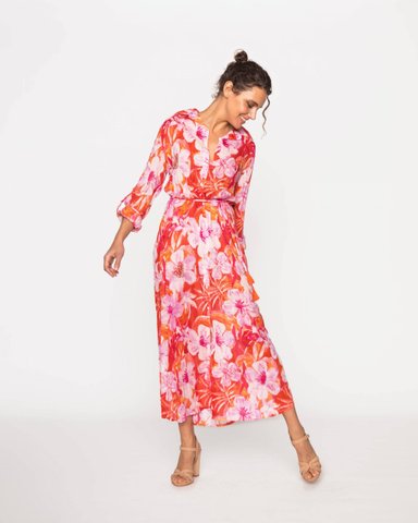 VESTIDO MAXI ALGODÓN MUJER LE CIVETTE CORAL VIVIANE - 1