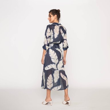VESTIDO MAXI ALGODÓN MUJER LE CIVETTE AZUL MARINO CLAUDE - 2