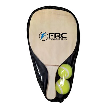 PALETAS FORCE MADERA PLAYA + 2 PELOTAS + BOLSO TRANSPORTE FRC - 1