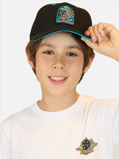JOCKEY CANVAS SUN & SHARK NEGRO NIÑO MAUI AND SONS - 1