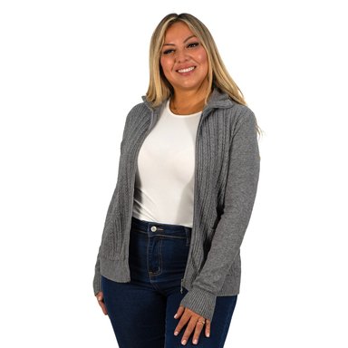 CÁRDIGAN MUJER BOLSILLOS CIERRE TEXTURADO COLORES - 1
