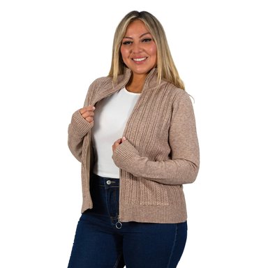 CÁRDIGAN MUJER BOLSILLOS CIERRE TEXTURADO COLORES - 3