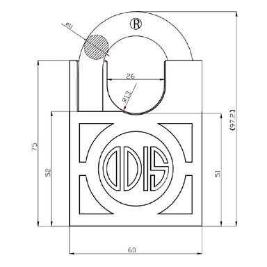 CANDADO ODIS 360S CON HOMBROS 60MM - 3