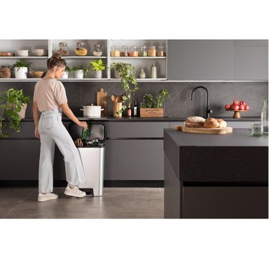 BASURERO KETER COMPATTA DUO 50L STEEL RECICLAJE - 2