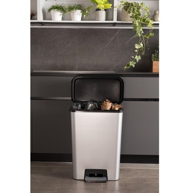 BASURERO KETER COMPATTA DUO 50L STEEL RECICLAJE - 3