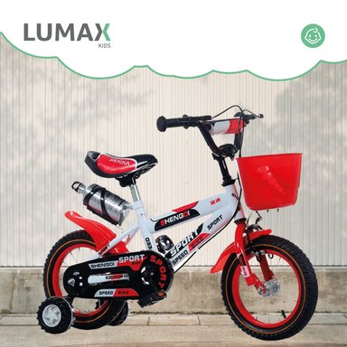 BICICLETA ARO 16 INFANTIL LUMAX ROJO CON RUEDITAS - 2