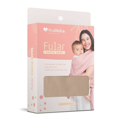FULAR ALGODÓN SEMIELASTICADO PORTABEBE BEIGE AMAMANTAS - 1