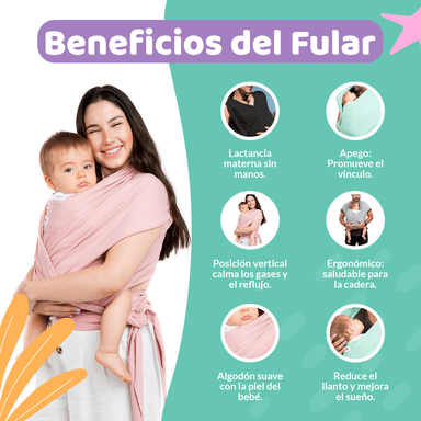 FULAR ALGODÓN SEMIELASTICADO PORTABEBE BEIGE AMAMANTAS - 5