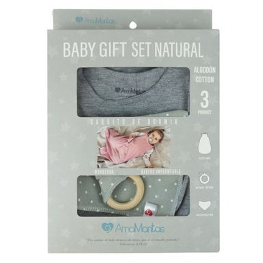 BABY GIFT SET NATURAL SAQUITO GRIS - 1