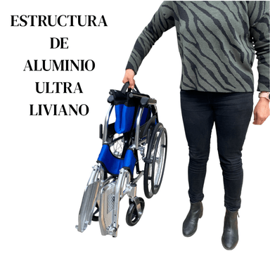 SILLA DE RUEDAS ALUMINIO ULTRA LIVIANO ARO 20-AZUL - 3