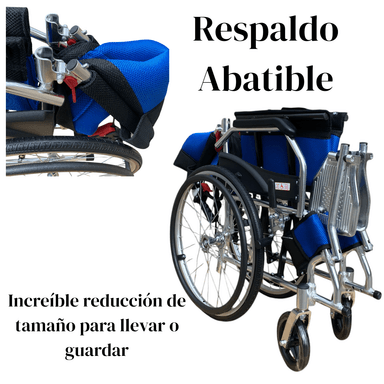 SILLA DE RUEDAS ALUMINIO ULTRA LIVIANO ARO 20-AZUL - 4