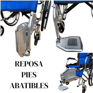 SILLA DE RUEDAS ALUMINIO ULTRA LIVIANO ARO 20-AZUL - 5