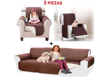 SET 3 FUNDAS CUBRE SOFA 2 INDIVIDUAL Y 1 DOBLE - 1