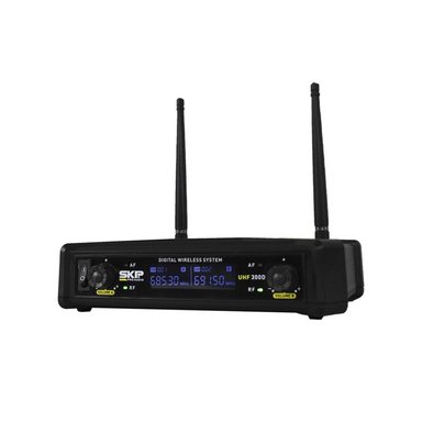 MICROFONO DOBLE INALAMBRICO SKP UHF 300D - 2