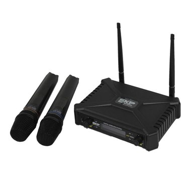 MICROFONO DOBLE INALAMBRICO SKP UHF 300D - 4