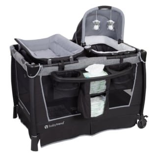 CUNA CORRAL PACK & PLAY WISHPER GRAY DE BABY TREND - 1