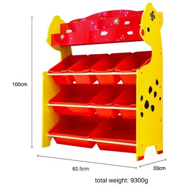 ORGANIZADOR DE JUGUETES 9 CAJAS CON REVISTERO ONSHINE ROJO - 2