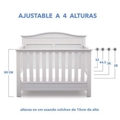 CUNA DE MADERA SERTA 4 EN 1 BARRET BLANCA - 2