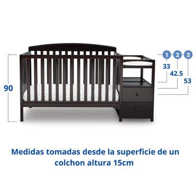 CUNA CONVERTIBLE DELTA CHILDREN 74804-207 MADERA CAFE Y MUDADOR ROYAL CHERRY - 3