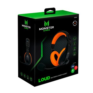 AUDÍFONOS GAMER MONSTER GAMES HEADSET 550RG LOUD NARANJO - 4