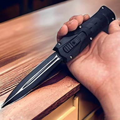 CUCHILLO INVENCIBLE NAVAJA AUTOMÁTICA RETRÁCTIL HORIZONTAL AK05 ACERO - 1