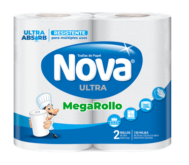 TOALLA DE PAPEL NOVA ULTRA ABSORB MEGA ROLLO 2 UN 26 MT - 2