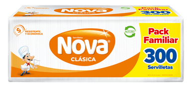 SERVILLETAS NOVA CLÁSICA PACK FAMILIAR CÓCTEL 300 UN - 2