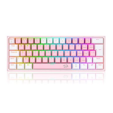 TECLADO GAMER REDRAGON K617 FIZZ RGB PINK/WHITE - 1